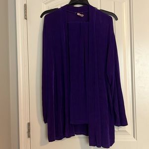 Dark Purple Silky Pants + Cardigan